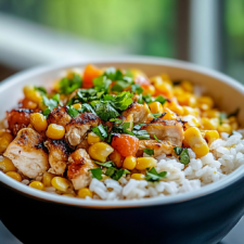 Street Corn Chicken Rice Bowl