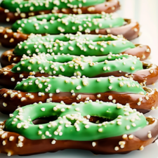 Green Chocolate Covered Pretzels