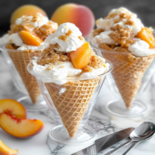 Peach Cobbler Stuffed Cones