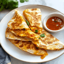 Melty and Crispy Chicken Quesadillas
