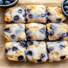 Glazed Blueberry Butter Swim Biscuits