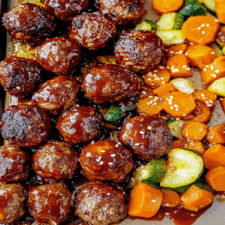 Korean BBQ Meatballs and Vegetables