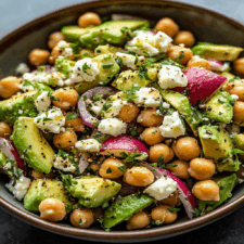 Chickpea Feta Avocado Salad