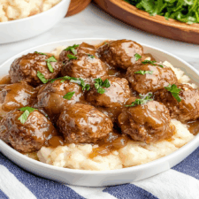 Crockpot French Onion Meatballs