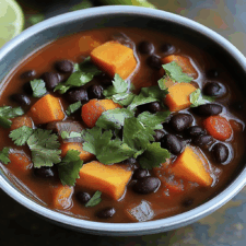 Crockpot Sweet Potato and Black Bean Soup